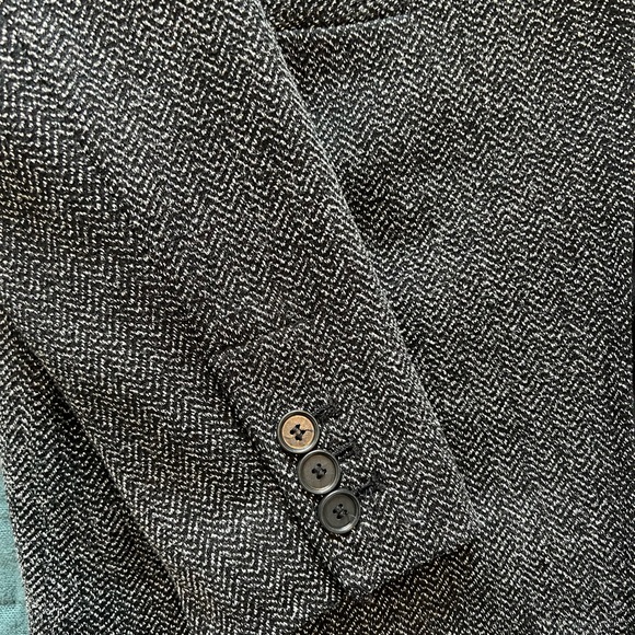 LOFT black & white herringbone blazer 2 - Picture 6 of 6